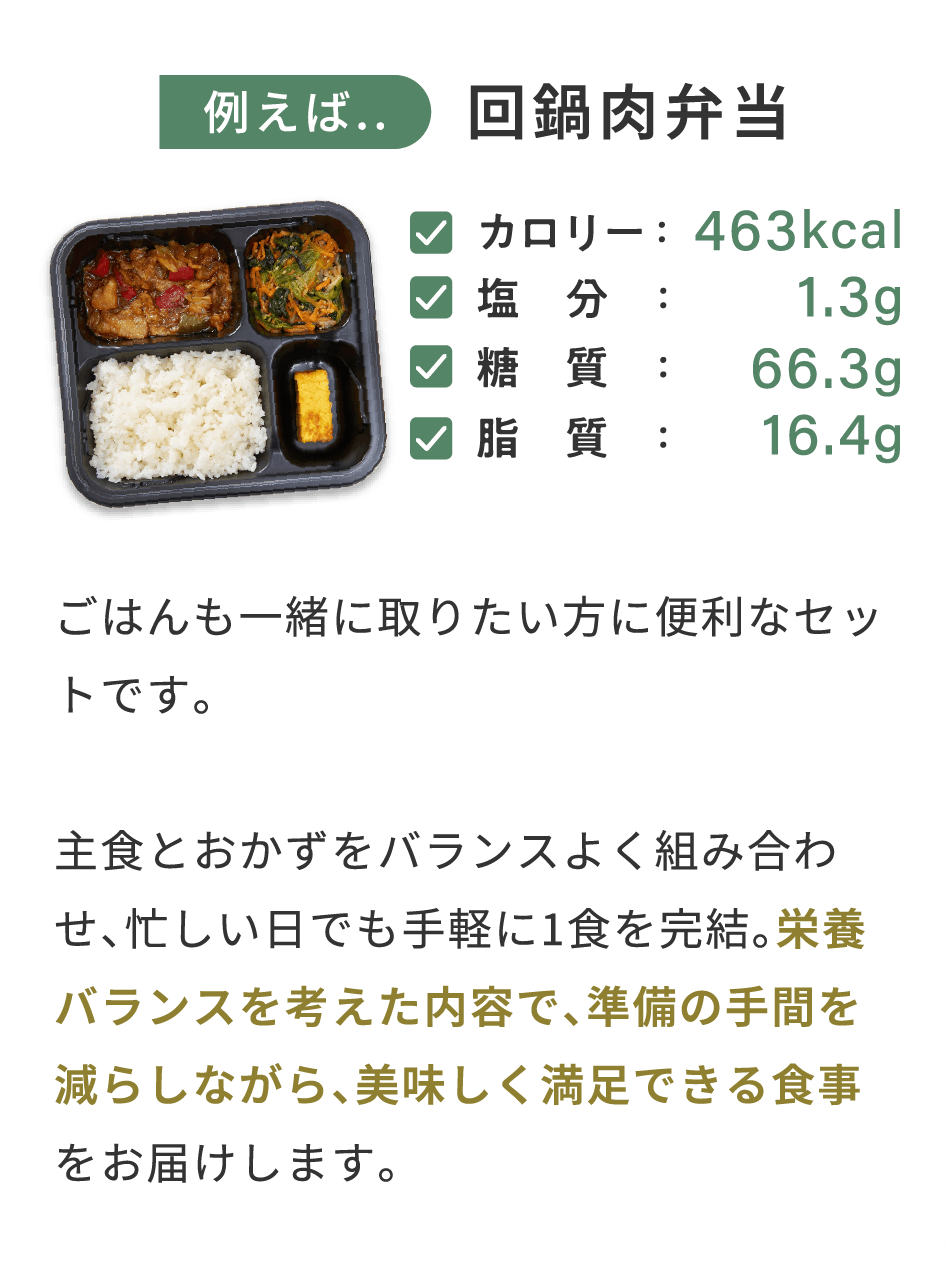 ご飯付き弁当コース説明画像